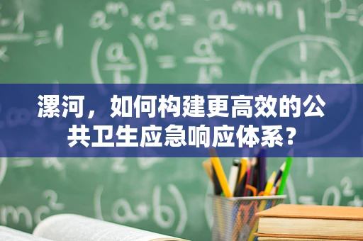 漯河，如何构建更高效的公共卫生应急响应体系？