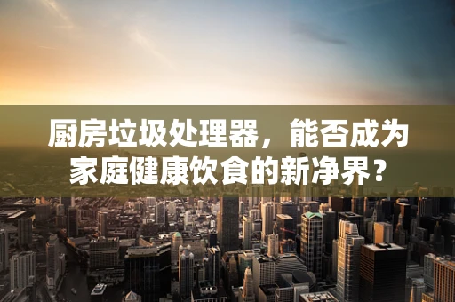 厨房垃圾处理器，能否成为家庭健康饮食的新净界？