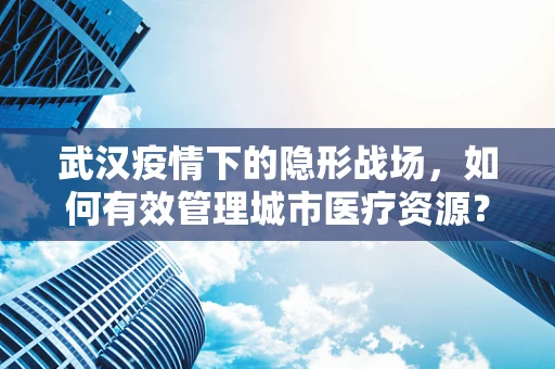 武汉疫情下的隐形战场，如何有效管理城市医疗资源？