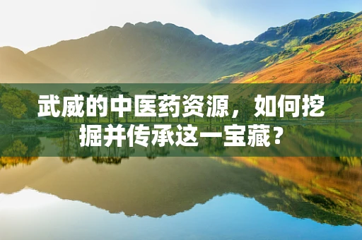 武威的中医药资源，如何挖掘并传承这一宝藏？