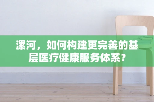 漯河，如何构建更完善的基层医疗健康服务体系？